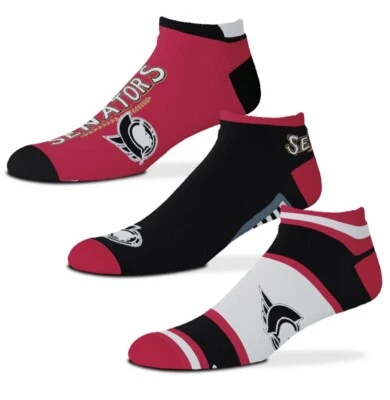 Paquete de 3 calcetines tobilleros de corte bajo para mujer Ottawa Senators NHL Team talla M (7/8) Foto 1 de 4