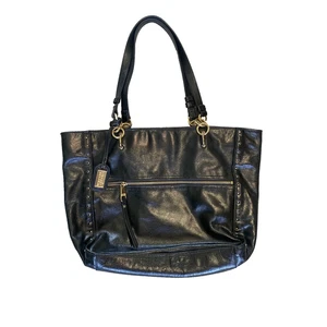 Badgley Mischka große Schultertasche Handtasche schwarz & gold Nieten Luxus Beuteltasche - Bild 1 von 19