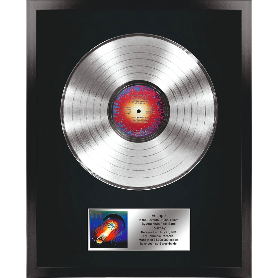 Journey – Escape / LP Platinum 12in./ Souvenir in black frame / For fans of rock - Image 1 of 4