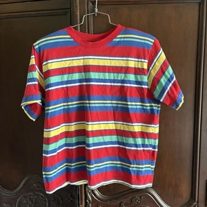 Vintage Women’s Hunt Club Primary Color Stripes T Shirt size Large - Imagen 1 de 5