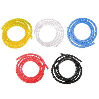 2m 10mm PP Spiral Wrapping Bands Cable Tidy Wrap Wire Management Organizer Tube - Image 1 of 4