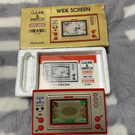 Nintendo Game & Watch Wide Screen Mickey Mouse w/Manual Tested Working Japan