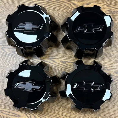 6 7/8" Chevrolet Silverado 2500, 3500 SRW Black OEM Center Cap #23494288 set - Изображение 1 из 2