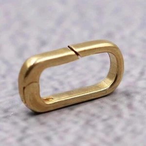 Solid Gold Oval Snap Push Connector Lock Metal Lobster Clasps Jewelry Making - Picture 1 of 11