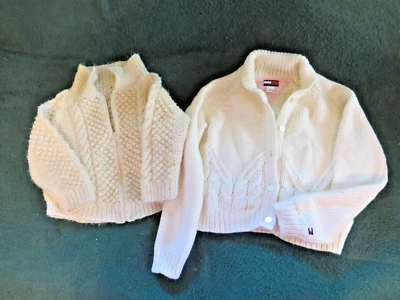 lot of 2  Kids Sweater White aaran style see description - Image 1 of 3