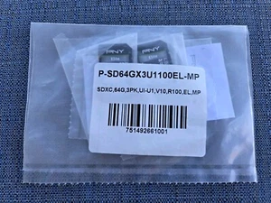 PNY 64GB Elite-X Class 10 U3 V30 microSDXC Flash Memory Card 3 Pack 100MB/s NEW - Picture 1 of 1