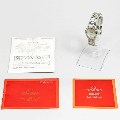 Sin tarifas *CASI COMO NUEVO con papel* OMEGA Seamaster Cal.1380 Qz plateado para mujer Foto 1 de 4