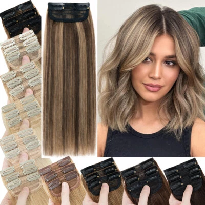 Almohadilla de cabello humano 100 % Remy con clip parche corto esponjoso para adelgazar el cabello Foto 1 de 4