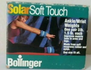 Bollinger Solar Soft Touch Ankle/Wrist Weights (One Pair) 3lb 1.5lb Each Vintage - Picture 1 of 9