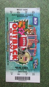 2005 Outback Bowl Game Georgia Bulldogs vs Wisconsin Badgers Ticket Stub - Picture 1 of 2
