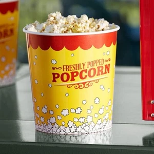 (150er Pack) 130 Unzen Runde Papier Kino Konzession Popcorn Tassen - Bild 1 von 3