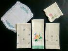 Lot of 5 Vintage Handmade Embroidery Applique Doily Linen