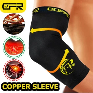 CFR Copper Elbow Brace Support Compression Sleeves Arthritis Tendonitis Pain US - Picture 1 of 15