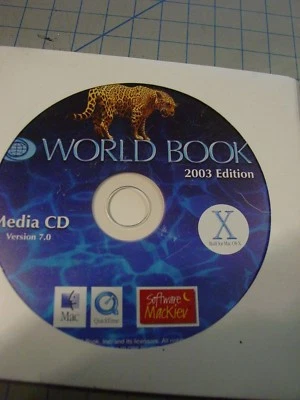 Macintosh OS-X Apple World Book 2003 Edition Media CD Software 7.0 preowned - Image 1 of 2