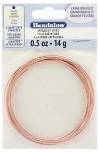 Beadalon Rose Gold Memory Wire Extra Heavy Duty Large Bracelet 0.50oz (1mm .039i - Picture 1 of 1