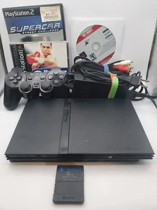 Sony PlayStation 2 Slim PS2 SCPH-75001 Console OEM cables and controller +games - Picture 1 of 20