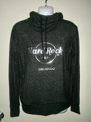 #1235 Hard Rock Café Mujer XS Cuello Polaina Orlando Florida Gris Carbón Sudadera con Capucha Foto 1 de 4