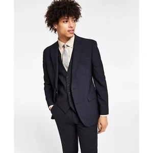 Chaqueta Traje Bar III Para Hombre Negro Calce Ajustado Mezcla de Lana Nuevo con Etiquetas - Talla 42S - Imagen 1 de 9