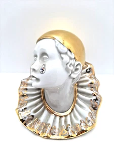 LIMOGES CAPODIMONTE SWAROVSKI Porcelain Figure PIEROTT Clown Vintage Rarity - Picture 1 of 11