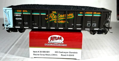 ATLAS HO SCALE COALVEYOR GONDOLA W/ LOAD RESINGER SCRAP METALS  20006681 - Image 1 of 3