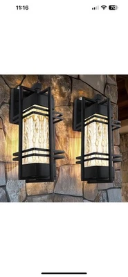 Dusk to Dawn Outdoor Front Porch Light Fixtures Wall Mount,2 Pack Sensor Exterio - Image 1 of 4