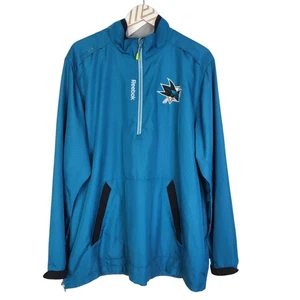 San Jose Sharks Jacket Mens XL Reebok KineticFit NHL Pullover Hockey Extra Large - Picture 1 of 10