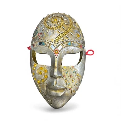 Vintage Full-Face Silver Venetian Decorative Mask - Image 1 of 4