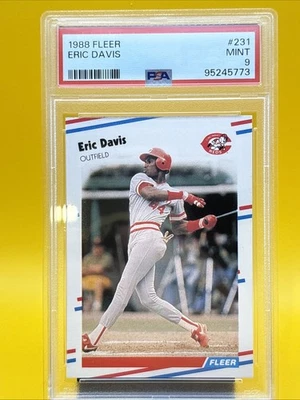 Fleer #231 Eric Davis Reds 1988 PSA 9 ¡Como nuevo losa! Foto 1 de 4