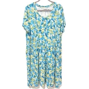 LOGO by Lori Goldstein Kleid Damen 2X super weich Jersey Strick Blumen QVC - Bild 1 von 7