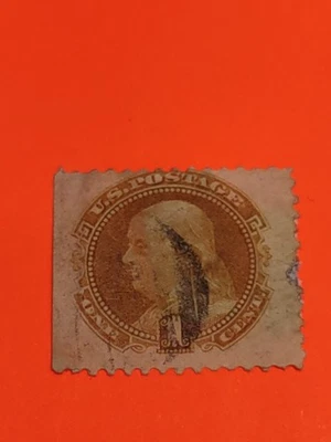 US Issue 1869 Benjamin Frankin ,Sc#112 Pictorial One CTS  (3011-1) - Image 1 of 2