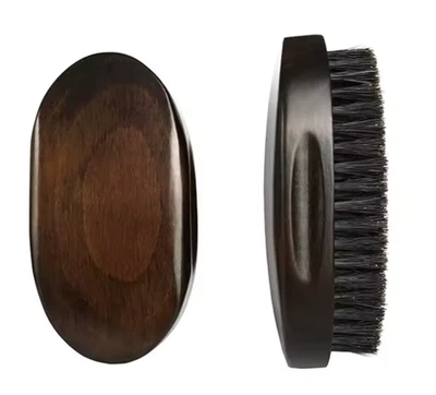 Escova para barba para crescimento e higiene | Cerdas de javali e cabo de madeira ferramenta para cuidados com a barba - Imagem 1 de 4