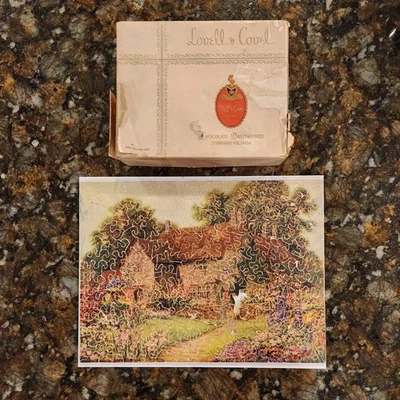 Quebra-cabeça de madeira vintage 160 peças Helen Allingham Lovell & Covel faltando 1 peça - Imagem 1 de 4