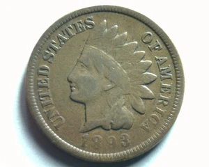 1893 INDIAN CENT PENNY VERY GOOD VG NICE ORIGINAL COIN BOBS COINS FAST 99c SHIP - Picture 1 of 2