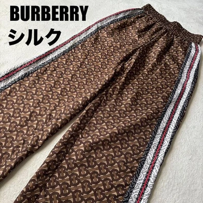 【Burberry】100% silk, current tag, Burberry Monogram pants, all-over print, size… - Image 1 of 4