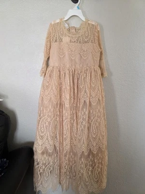 Vestido de Encaje Trish Scully Niña Talla 10 VESTIDO BELLA RAFAELA Caramelo NUEVO Sin Cinturón Foto 1 de 4