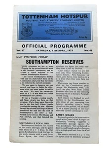 74/75 Tottenham Hotspur Reserves v. Southampton Reserves. - Picture 1 of 2