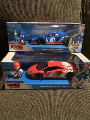 Juego clásico Sonic Hedgehog Veneno v Knuckles Lamborghini Aventador SV Jada 1:24 Foto 1 de 4