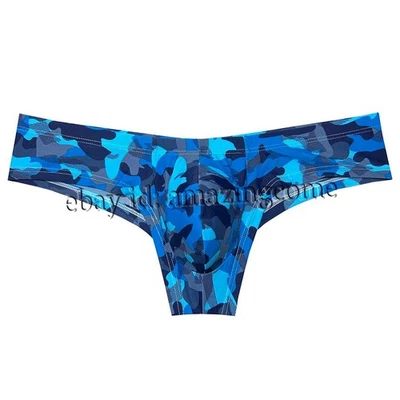 Men Printed Brazilian Bikini Underwear Enhance Bulge Pouch Mini Boxer Briefs - Image 1 of 4