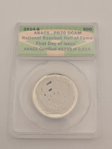 2014-S PR70 DCAM NATIONAL BASEBALL HALL OF FAME FIRST DAY ISSUE 1299 OF 2014 - Picture 1 of 6