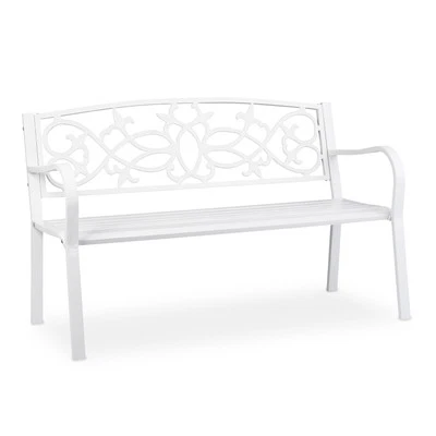 Gartenbank Balkonbank Nostalgische Sitzbank Metallbank wetterfest 2 Personen - Bild 1 von 4