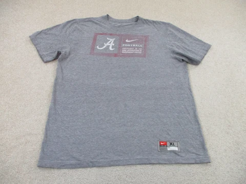 Alabama Crimson Tide Shirt Adult Extra Large Gray Red Football Nike Mens A41* Cover