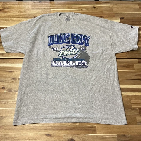 Florida Gulf Coast Eagles Shirt Mens 2XL XXL Gray Champion College Basketball Cover