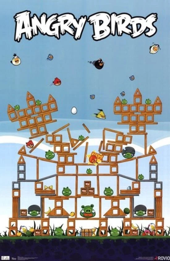 2011 ROVIO ANGRY BIRDS PIG FORT POSTER 22X34 TRENDS #1400 NEW FREE SHIPPPING - Image 1 of 1