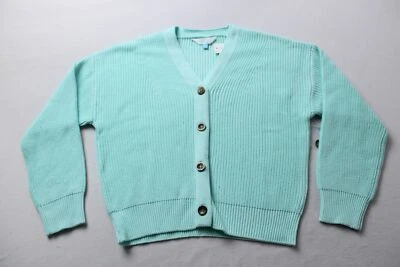 Market & Spruce Girl's Livvy Button Front Cropped Cardigan CG2 Light Blue Large  - Image 1 of 3