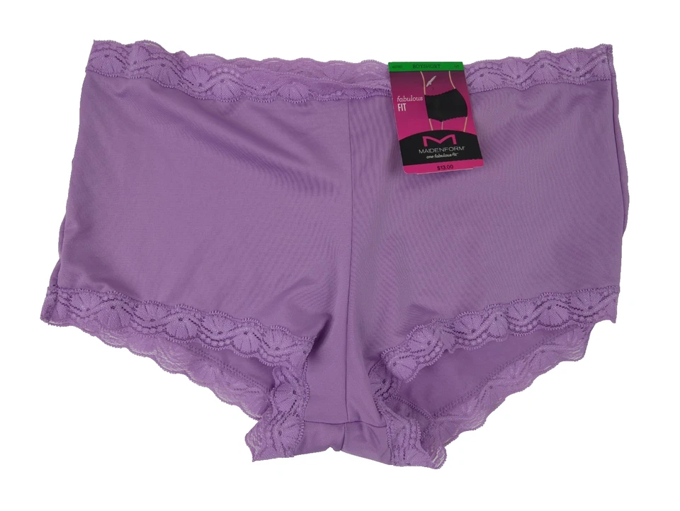 Maidenform Women's Boyshort Underwear Panties L/7 Lilac