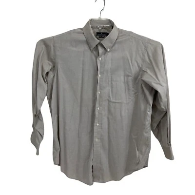 Lanesboro Grey Long Sleeve Cotton Dress Shirt Large 16 1/2 34-35 32i - Image 1 of 4