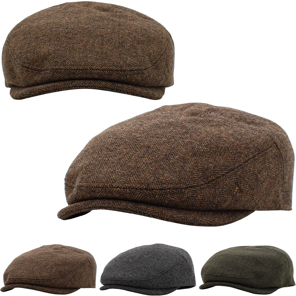 Solid Wool Blend Newsboy Ivy Gatsby Cabbie Ascot Hat Cap Mens - Image 1 of 1