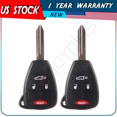 2 Remote Car Key Shell for Chrysler 200 Sebring 2008 2009 2010 2011 2012 2013 - Image 1 of 4