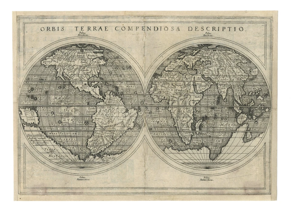 Antique Map "Orbis Terrae Compendiosa Descriptio" (World Map) G. Rosaccio, 1598 - Image 1 of 4