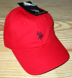 MENS U.S. POLO ASSN RED ADJUSTABLE HAT CAP ONE SIZE - Picture 1 of 3
